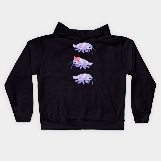 Swimming giant isopod Kids Hoodie by pikaole